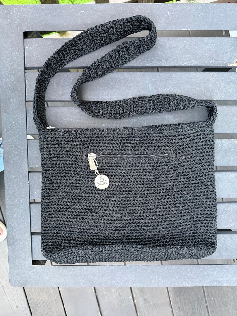 The Sak Black Crochet Shoulder Bag Vintage Boho Y2K Purse